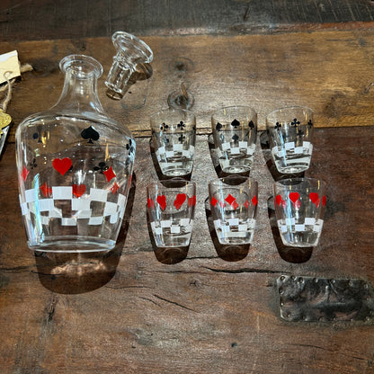Playing Card Shot Glasses & Decanter | The Shell Collector