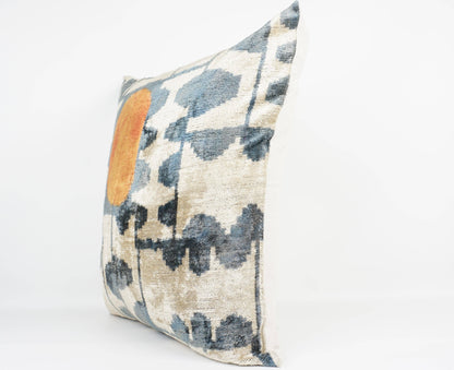 HANDMADE IKAT SILK/VELVET PILLOW | 24" x 24"