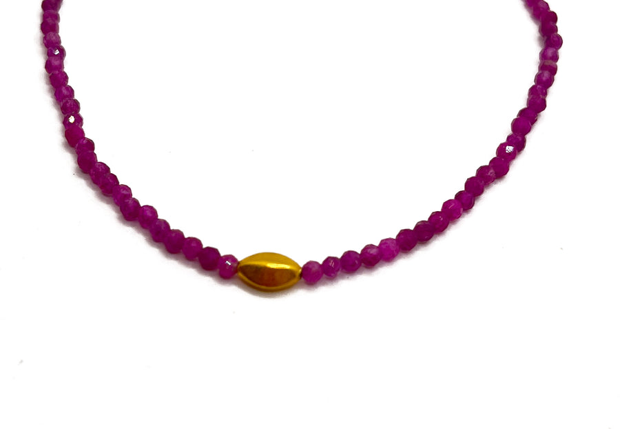 Margaret Solow | Ombre Ruby and 18KT Gold Bead Bracelet