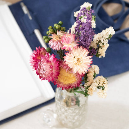 MINI Strawflower & Larkspur Bouquet Bundle #219