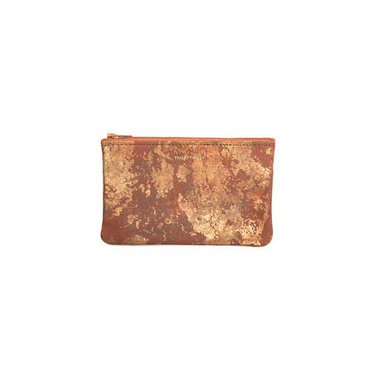TRACEY TANNER | Small Zip Pouch - Distress Metallic Navy/Black