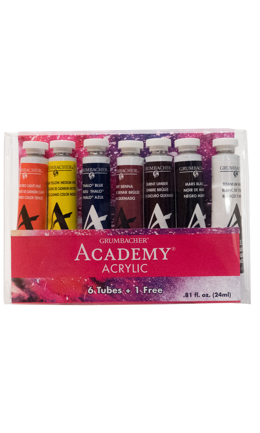 Grumbacher® Academy® Acrylic 7pc Bonus Set, 24ml.