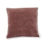 Velvet Pillow with Pom Pom Trim - Mauve