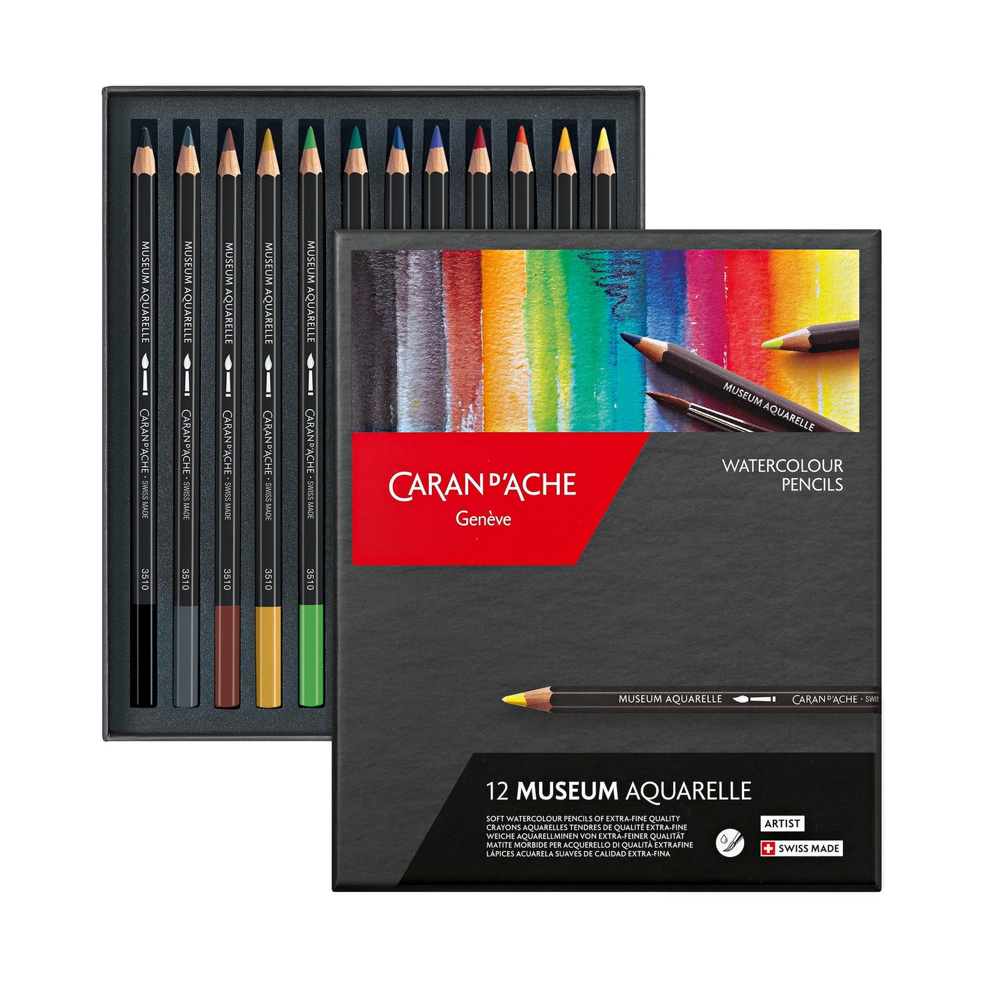 CARAN d'ACHE | Set of 12 Colored Pencils MUSEUM Aquarelle