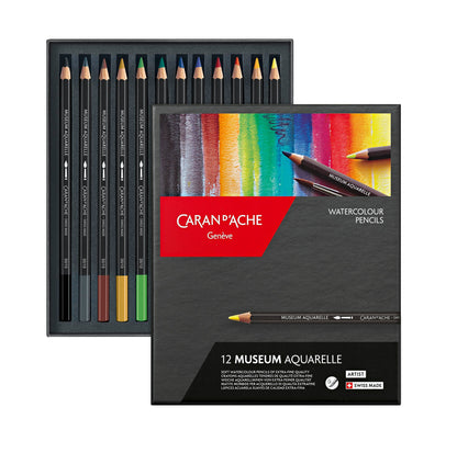 CARAN d'ACHE | Set of 12 Colored Pencils MUSEUM Aquarelle