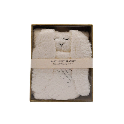 "I made a wish and you came true." Bunny Baby Lovey Blanket: White / I Made a Wish