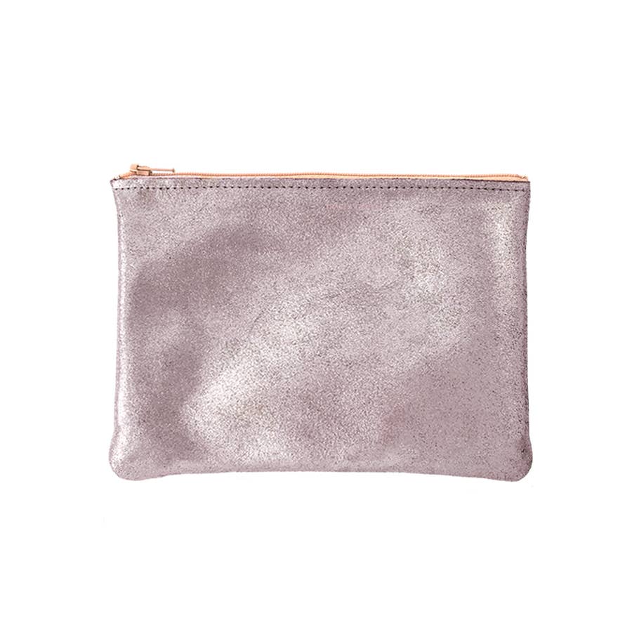 Medium Zip Pouch: Matte Foil Orchid