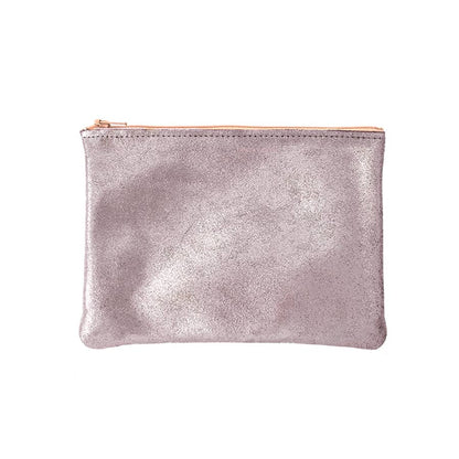 Medium Zip Pouch: Foil Black