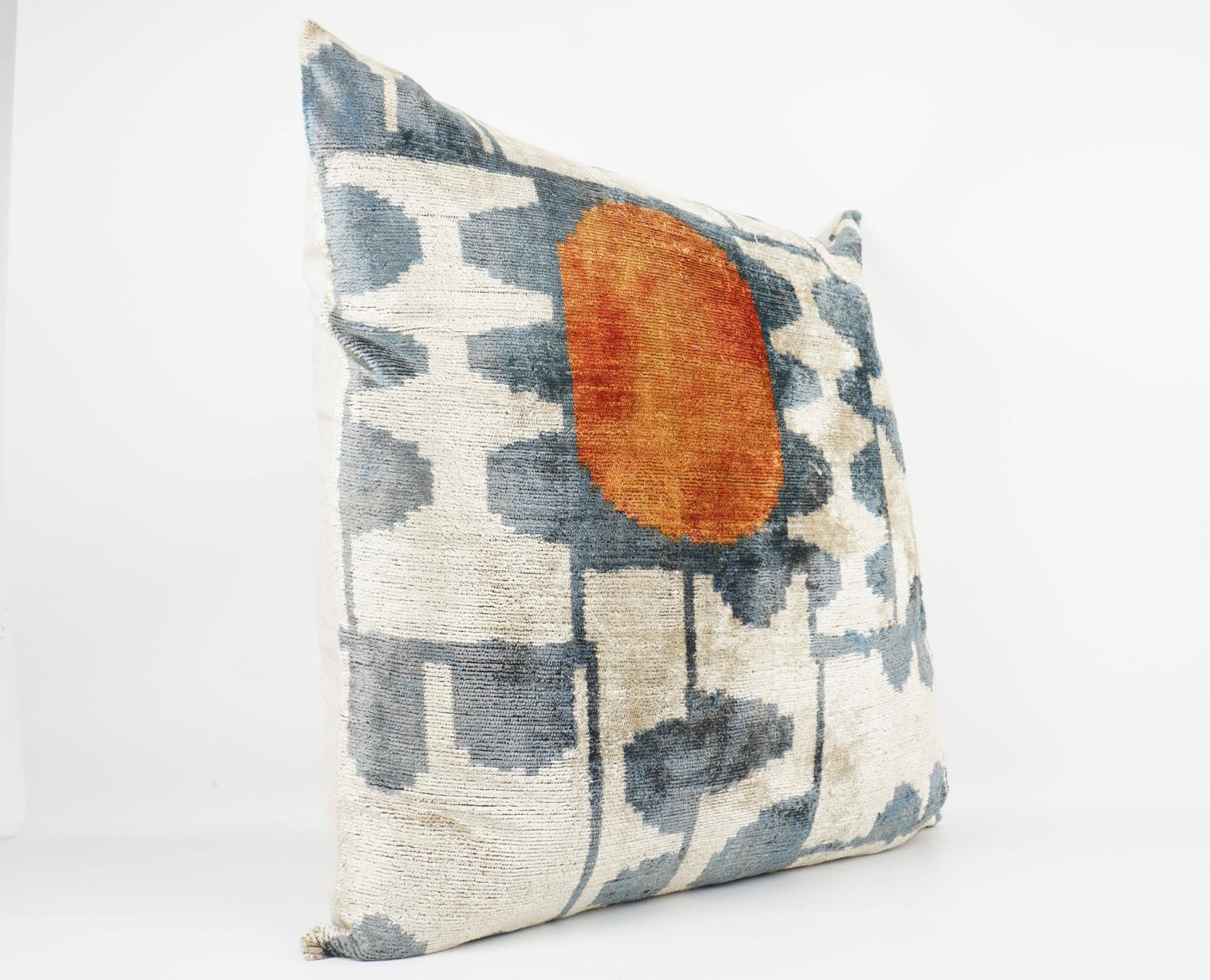 HANDMADE IKAT SILK/VELVET PILLOW | 24" x 24"