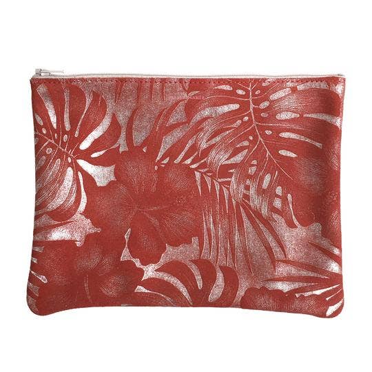 Large Zip Pouch: Sparkle Evergreen/Smoke