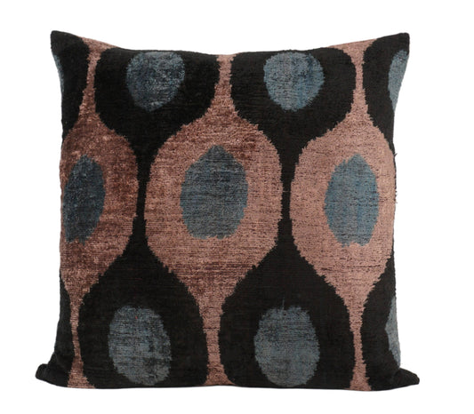HANDMADE IKAT SILK/VELVET PILLOW | 20" x 20"