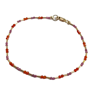 DEBBIE FISHER | Carnelian, Garnet and Gold Fill Bead Bracelet