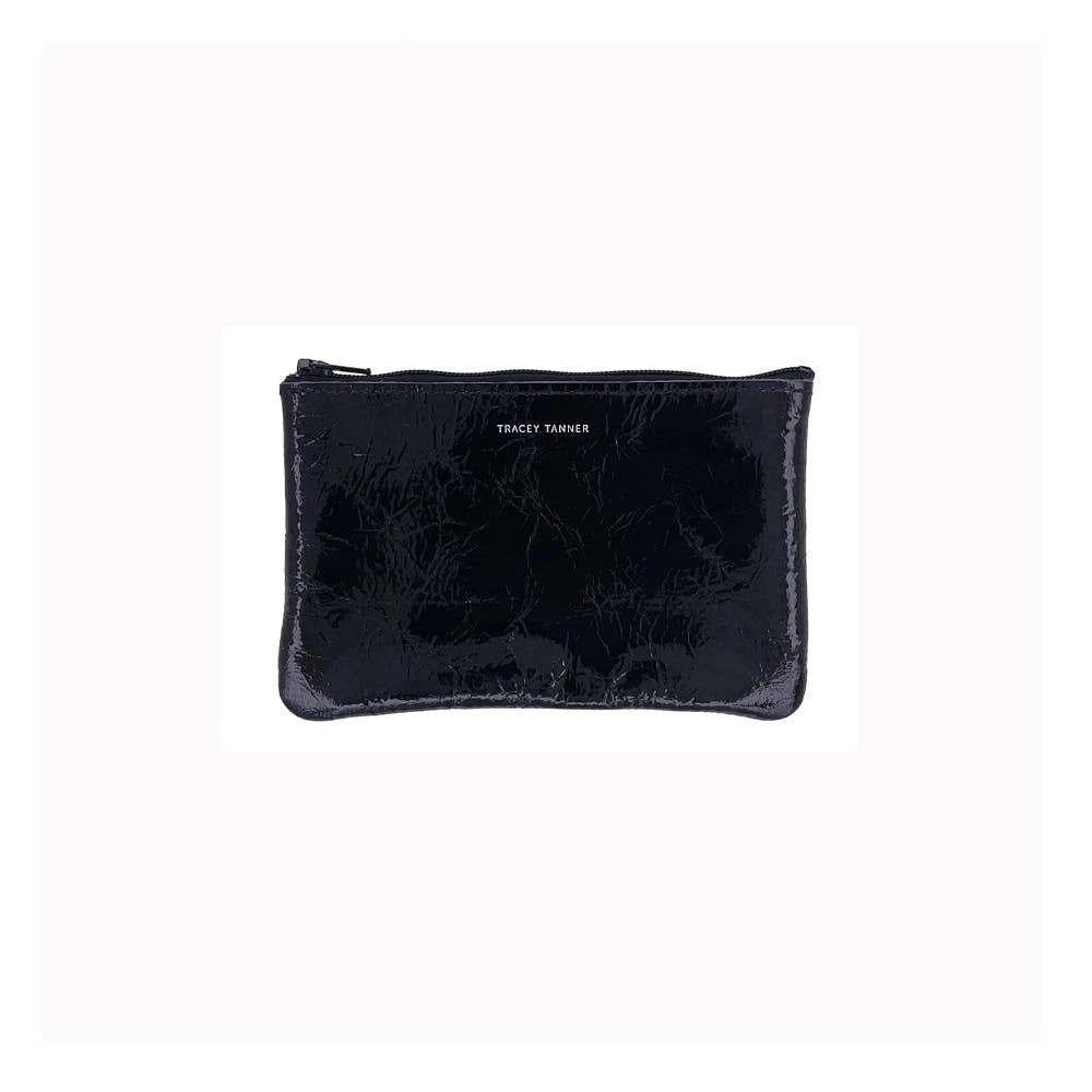 Small Zip Pouch: Foil Black
