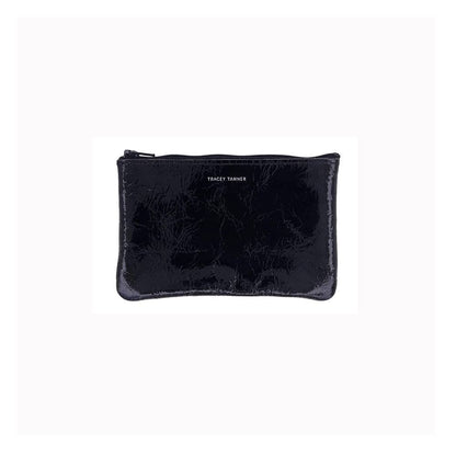 Small Zip Pouch: Foil Black