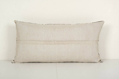 Suzani Embroidery Long Bedding Velvet Pillow | 16" x 30"