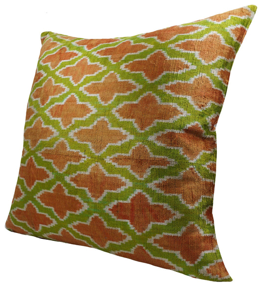 HANDMADE  IKAT SILK/VELVET PILLOWCASE | 24" x 24"