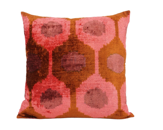 HANDMADE IKAT SILK/VELVET PILLOW | 20" x 20"