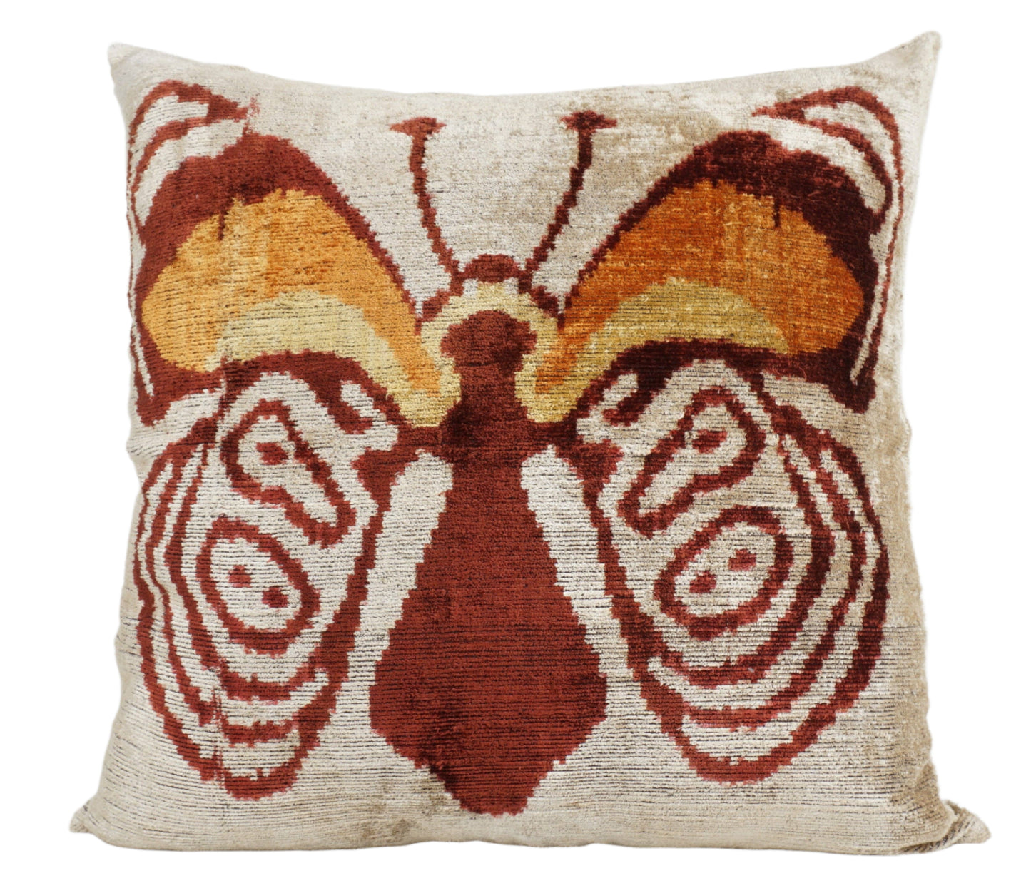 HANDMADE  IKAT SILK/VELVET PILLOWCASE | 24" x 24"