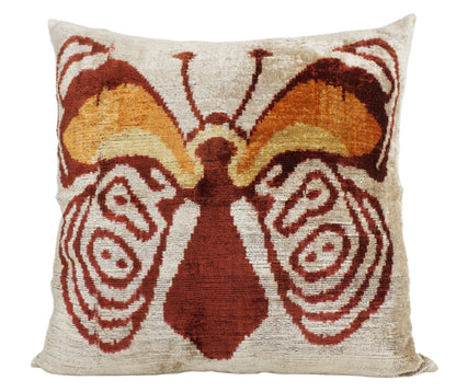HANDMADE  IKAT SILK/VELVET PILLOWCASE | 24" x 24"