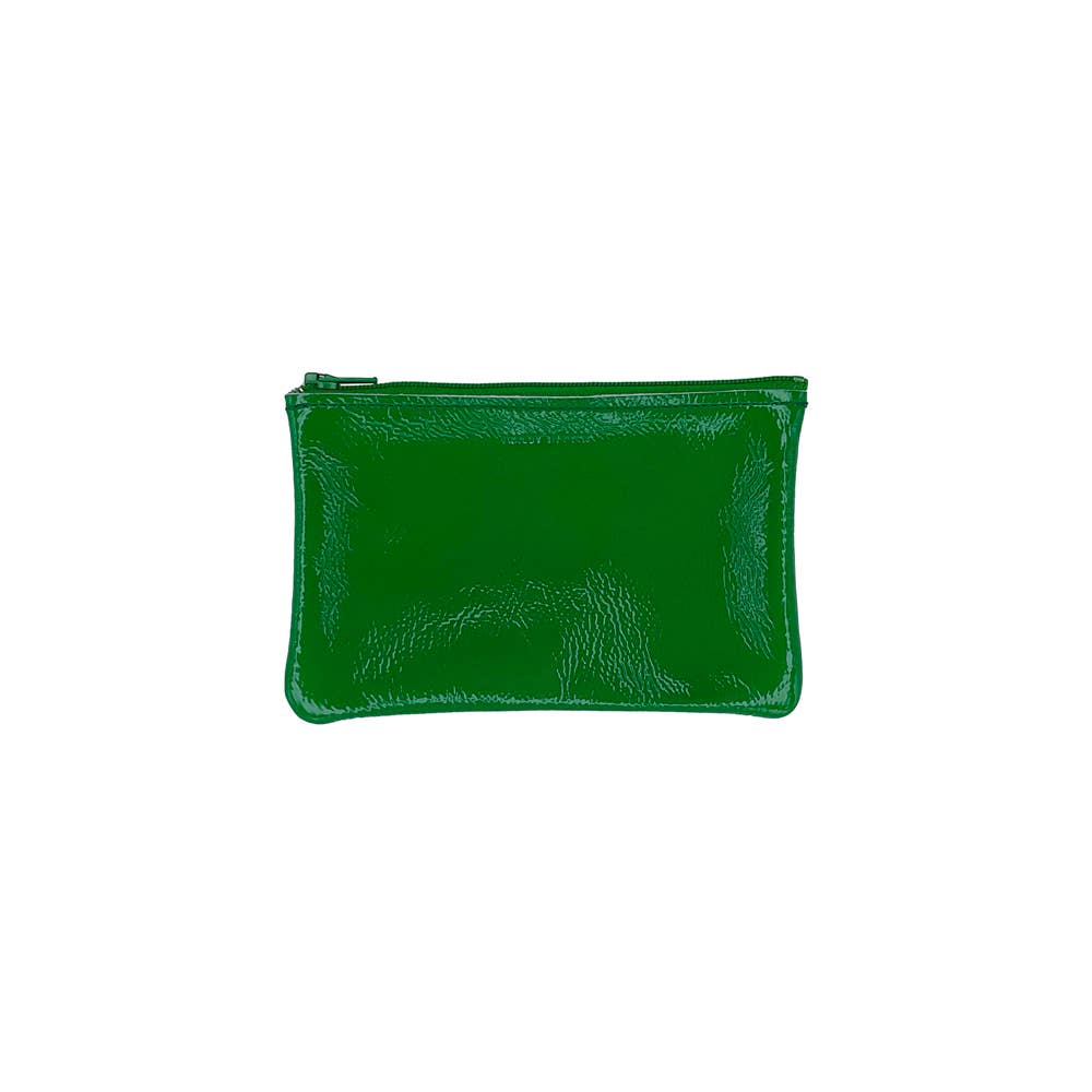 Small Zip Pouch: Candy Patent Emerald