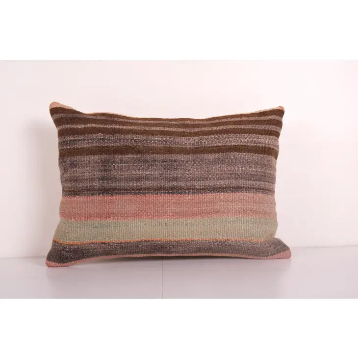 Vintage Hemp Turkish Kilim Pillow, Vintage Natural Turkish | 16