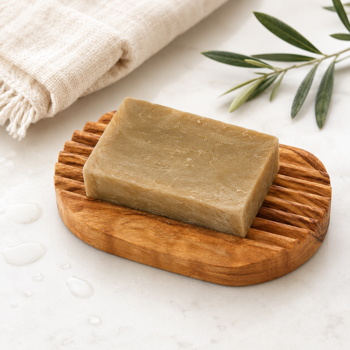Olive Wood Soap Dish: Oval