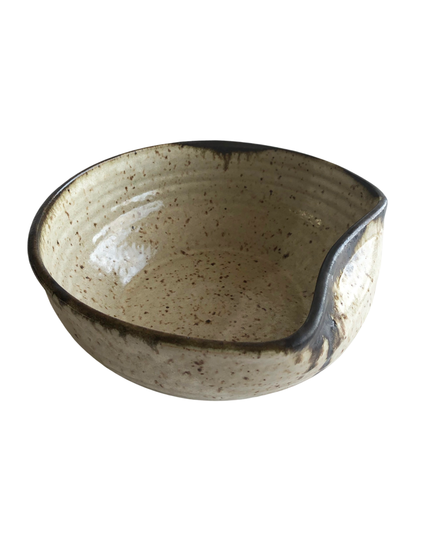 Gina Desantis Ceramics | Luna Serving Bowl with Handle Rest: Sand