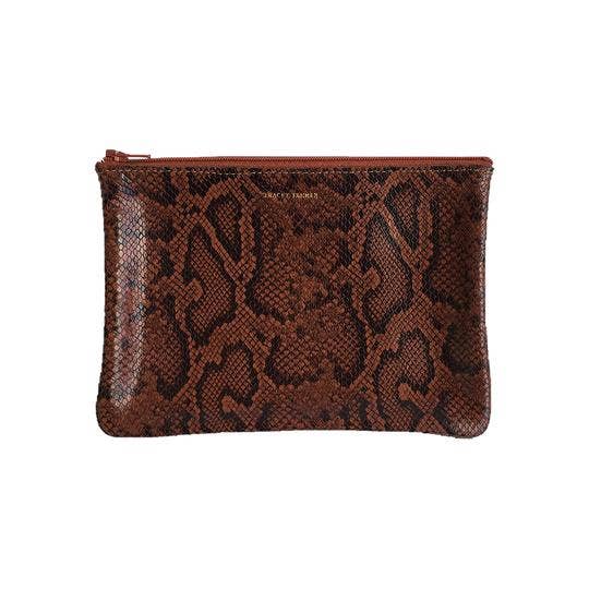 Medium Zip Pouch: Candy Patent Vermillion