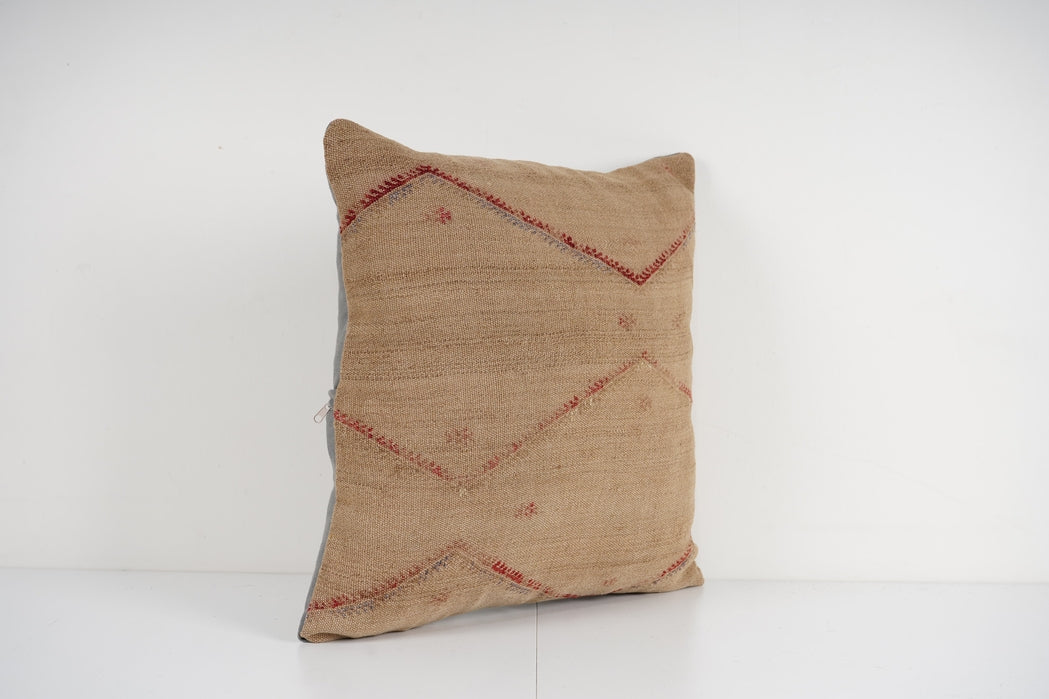 Camel Cushion Cover, Striped Turkish Kilim Pillow, Boho