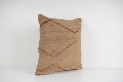 Camel Cushion Cover, Striped Turkish Kilim Pillow, Boho