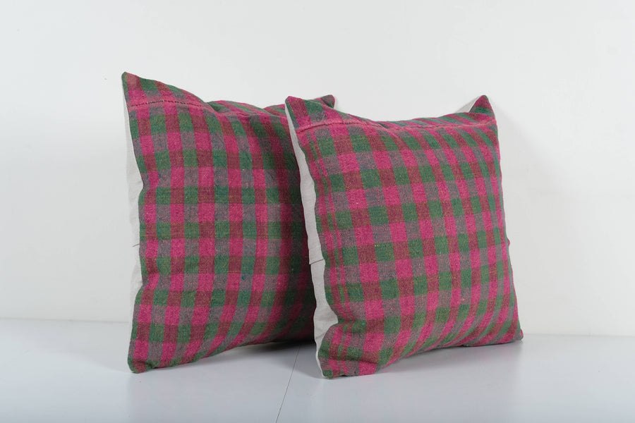 Pink and Green Striped Outdoor Turkish Pillow | 20