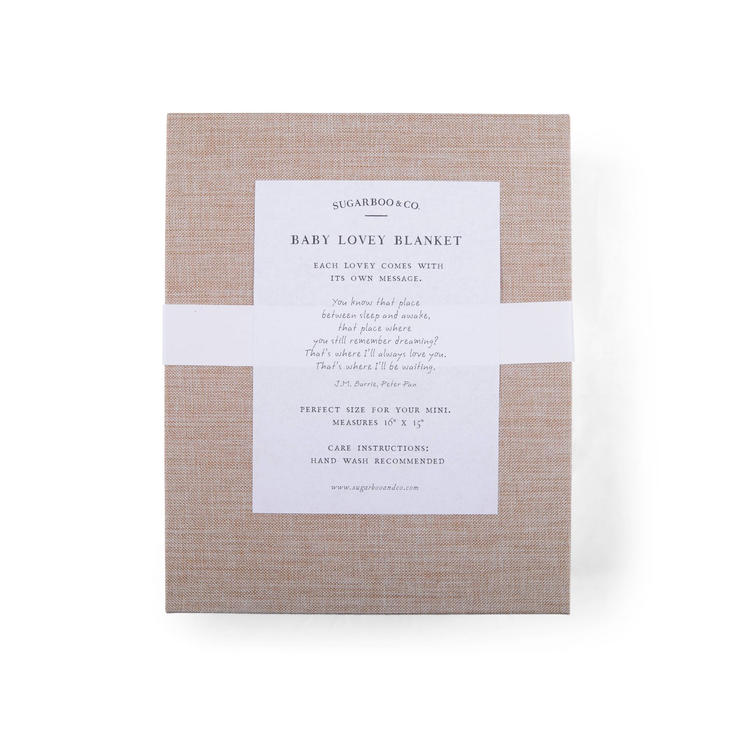 "You know that place between sleep and awake" (Peter Pan) Bear Baby Lovey Blanket: Oatmeal / You Know That Place