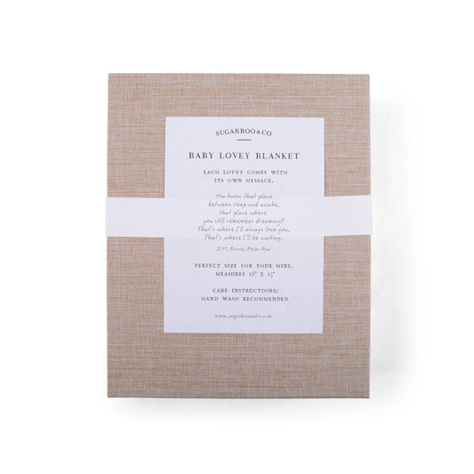 "You know that place between sleep and awake" (Peter Pan) Bear Baby Lovey Blanket: Oatmeal / You Know That Place