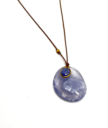 Margaret Solow | Chalcedony and Tanzanite 18KT Necklace