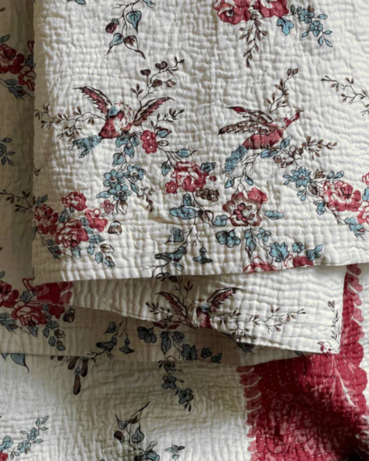 18 c. French Floral King Bedcover
