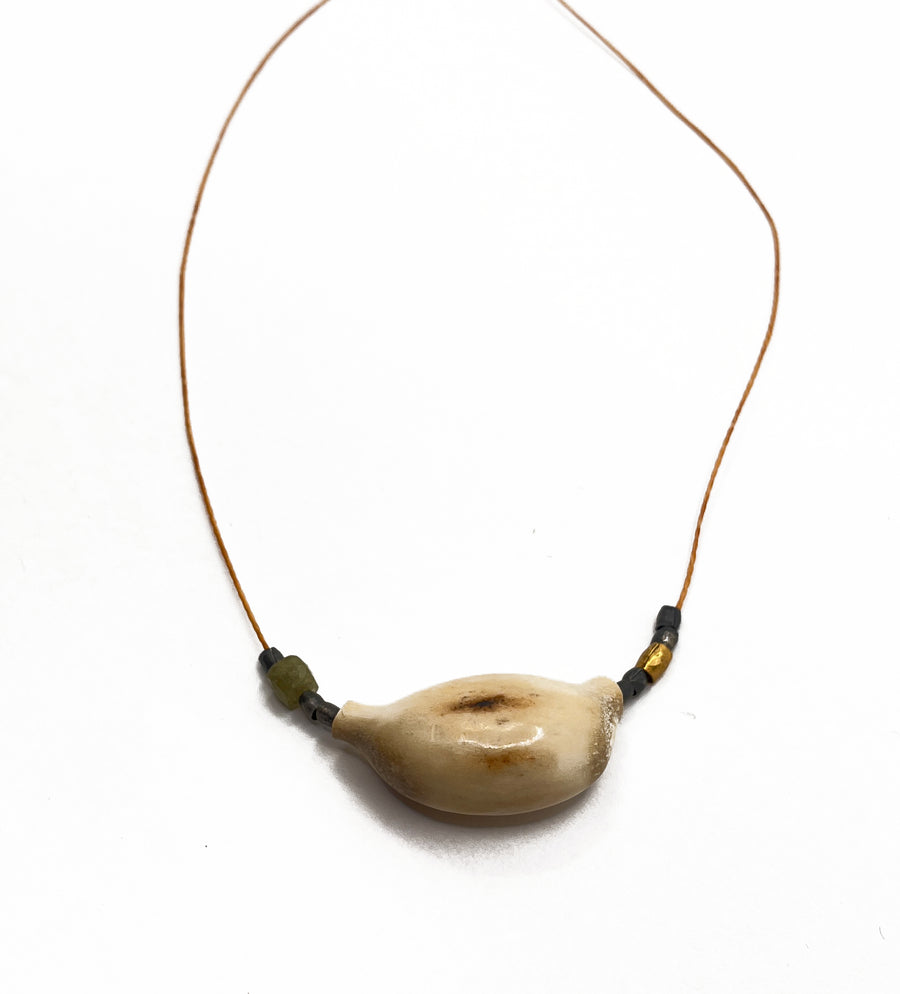 Carved Antler Necklace Form on Cord