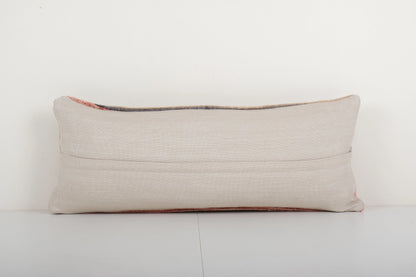 Bohemian Wool Faded Color Rug Pillow, Turkish Taupe | 12" x 28"