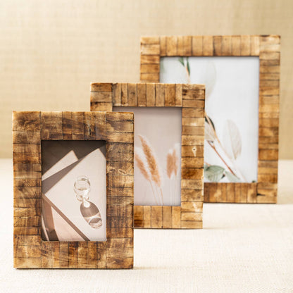 Antique Bone Block Frame, 4x6