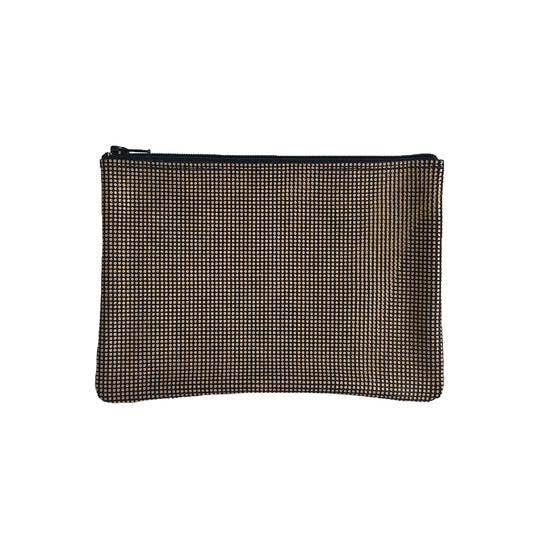 Medium Zip Pouch: Foil Black