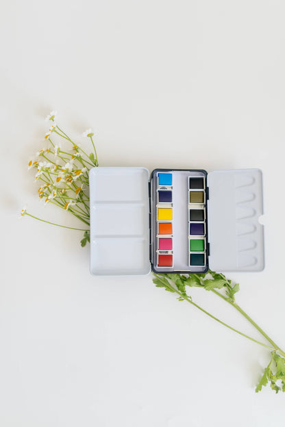 bailey rae studio 12 Color Mini-Travel Watercolor Paint Palette