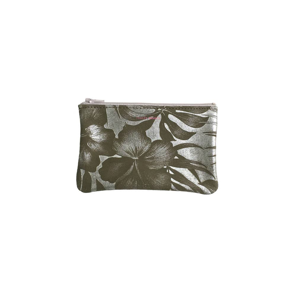 TRACEY TANNER | Small Zip Pouch - Distress Metallic Navy/Black