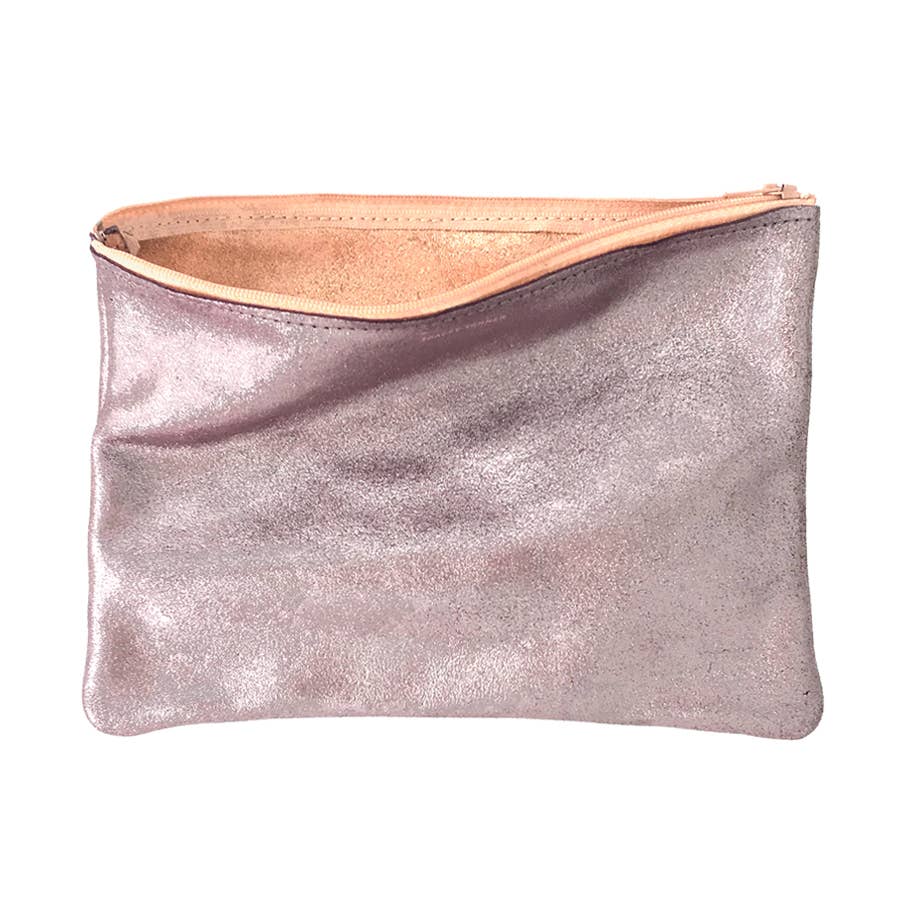 Large Zip Pouch: Sparkle Evergreen/Smoke
