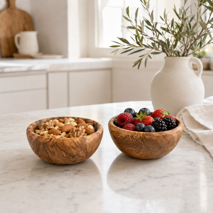Small Olive Wood Snack Bowl: 5.5"