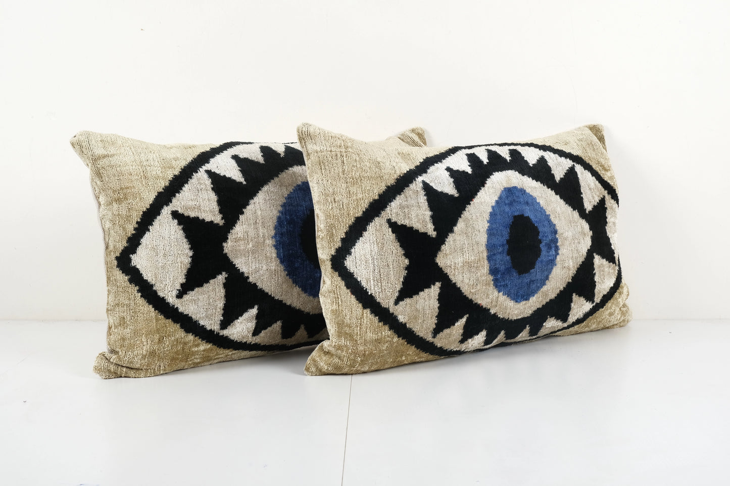 Silk Ikat Eye Velvet Pillow | 15" x 24"