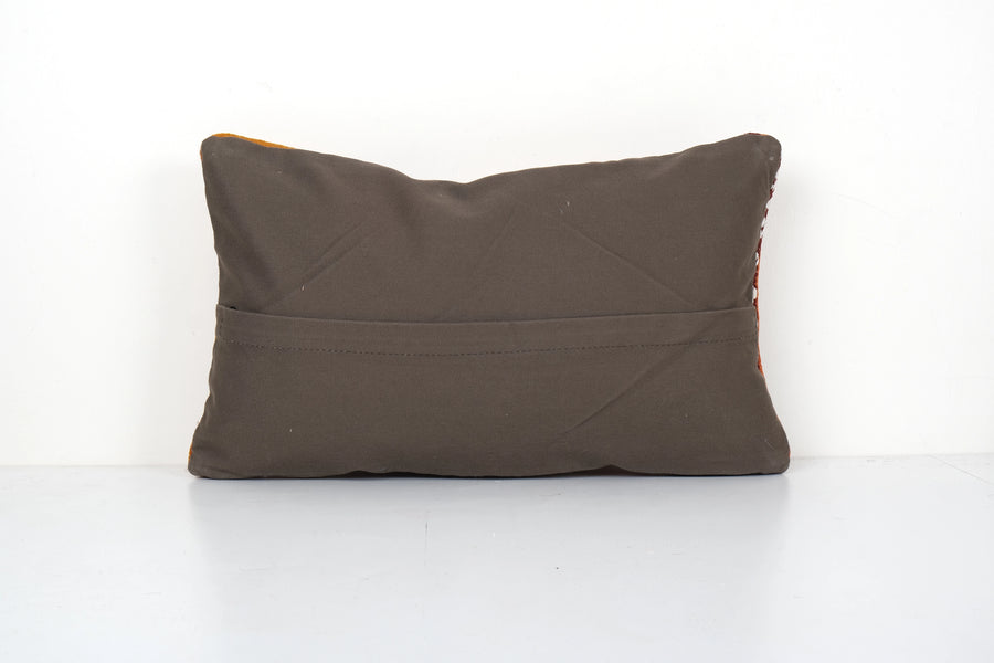 Orange Wool Turkish Lumbar Pillow | 14