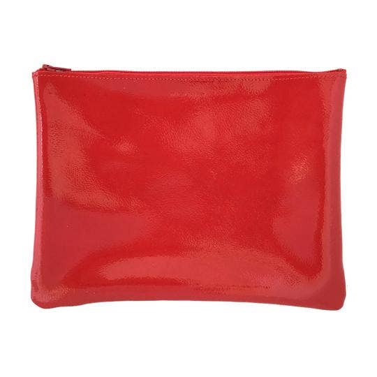 Large Zip Pouch: Candy Patent Turquoise