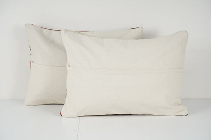 Striped Kilim Pillow - A Pair, Vibrant Turkish Kilim Cushion