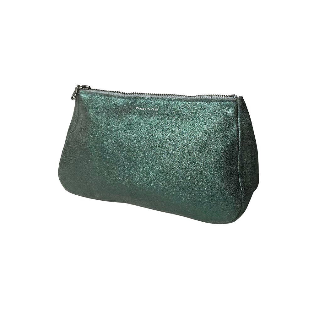 Medium Fatty Pouch: Metallic Distress Nacy/Black