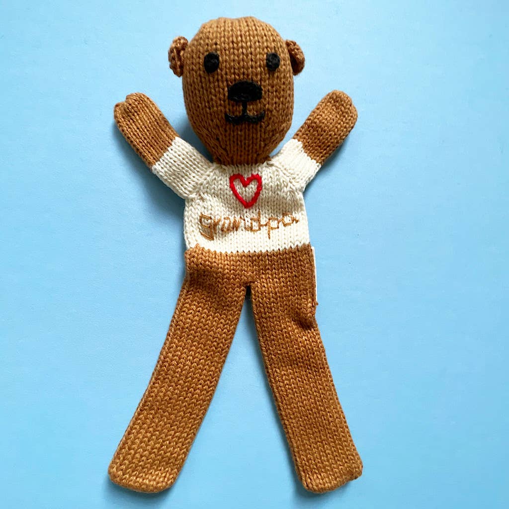 ESTELLA | Grandpa Teddy Bear Toy - 7.5" long (Machine Washable)