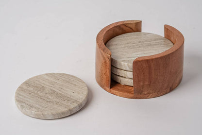 Marble Coasters - Set of 4 - Tan